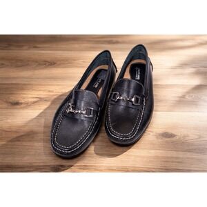 Women's Eastland Olivia Black Leather Loafer Slip On Shoe Horse bit Size 11M